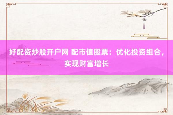 好配资炒股开户网 配市值股票:优化投资组合,实现财富增长
